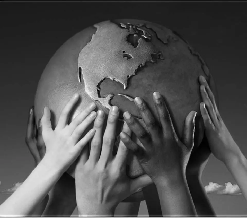 Hands holding a globe